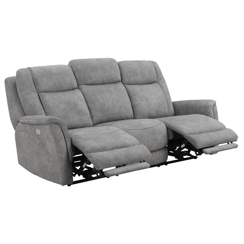 Linus Hudson Grey Power Reclining Sofa and Two Recliners