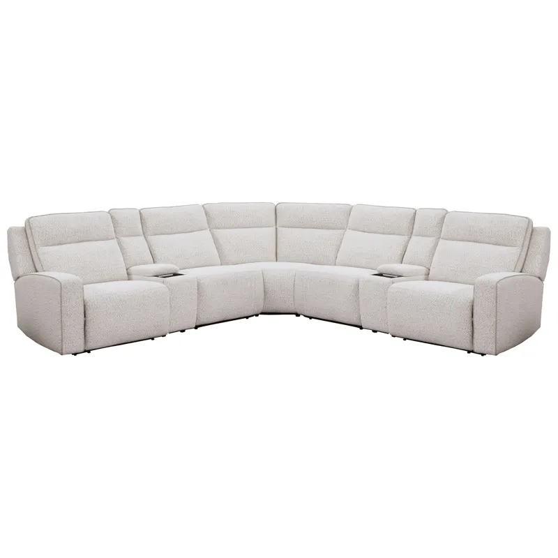 Lancaster Fluffy River Rock 7 Piece Zero Gravity Power Reclining Sectional with Power Adjustable Hea