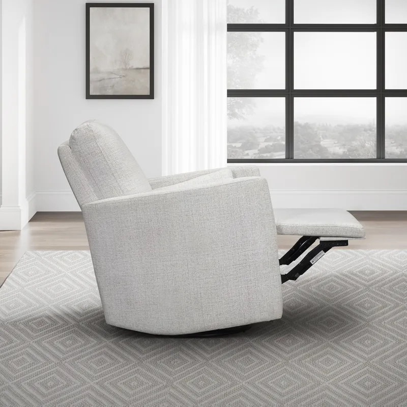 Turner Acadia White Manual Swivel Glider Recliner