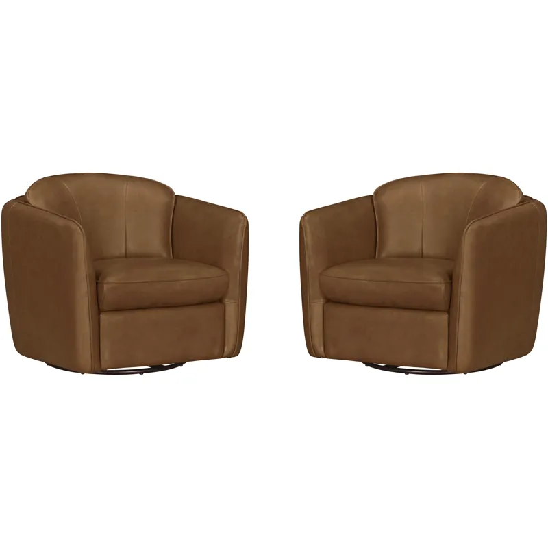 Norwood Renaissance Chestnut Swivel Glider Accent Chair Two Pack