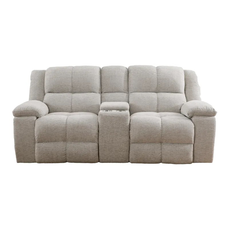 Buster Opal Taupe Manual Reclining Sofa Loveseat and Recliner