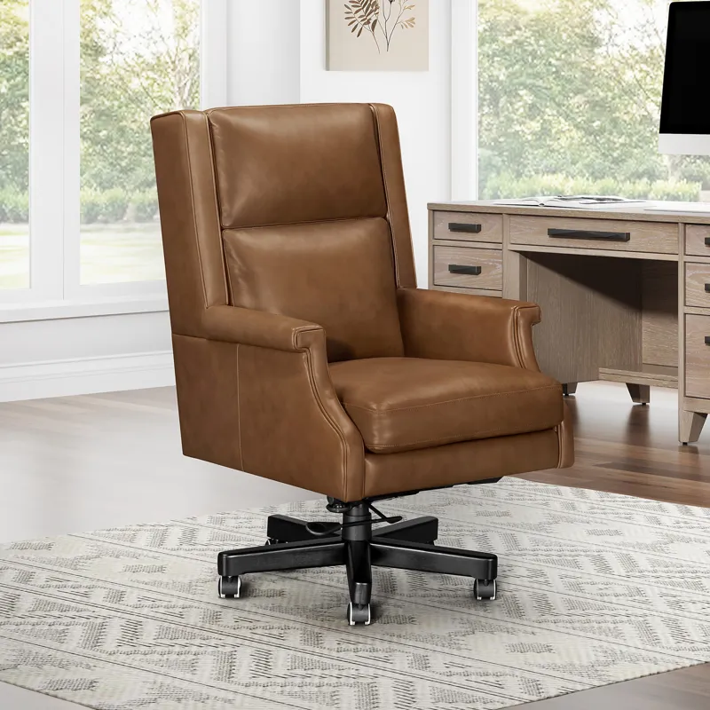 Dc132 Renaissance Chestnut Leather Desk Chair