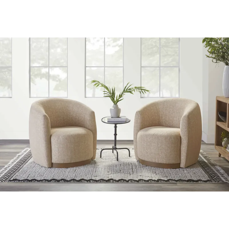 Tatum Sand Dollar Swivel Accent Chair Two Pack