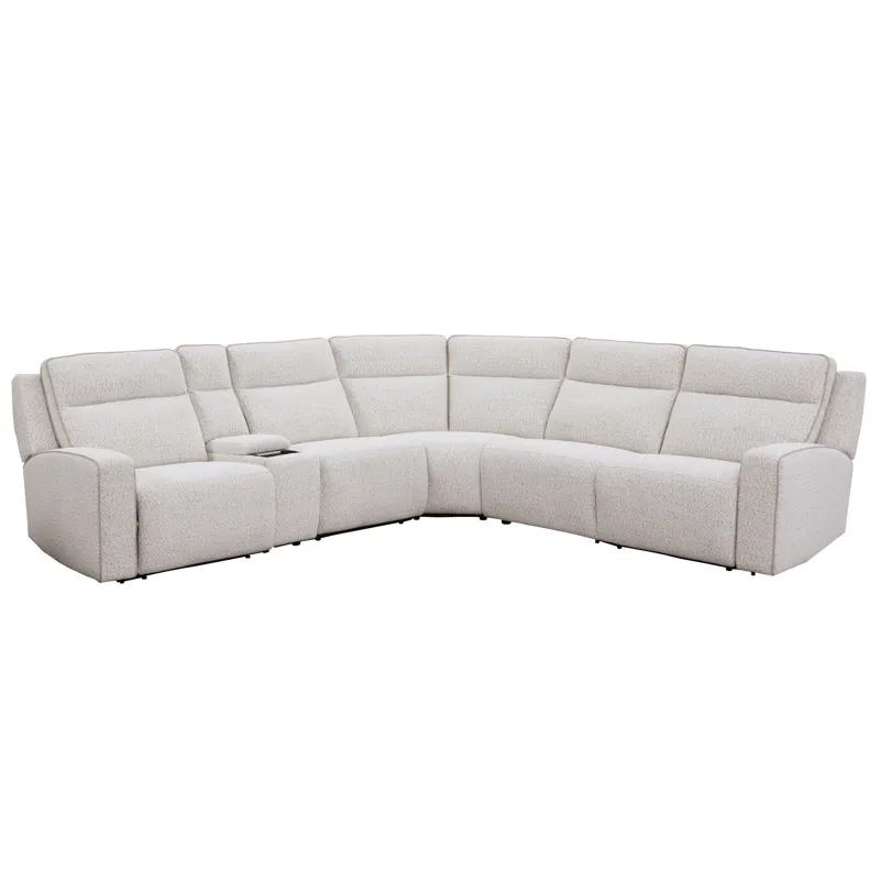 Lancaster Fluffy River Rock 6 Piece Zero Gravity Power Reclining Sectional with Power Adjustable Hea