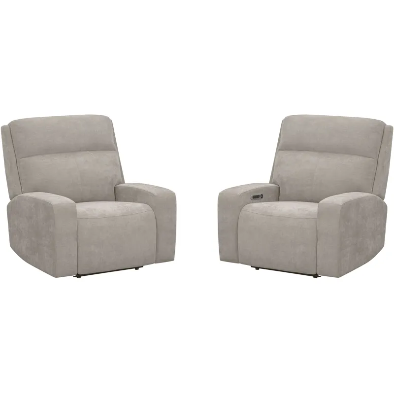 Traxton Jasper Taupe Power Zero Gravity Recliner P3 Two Pack