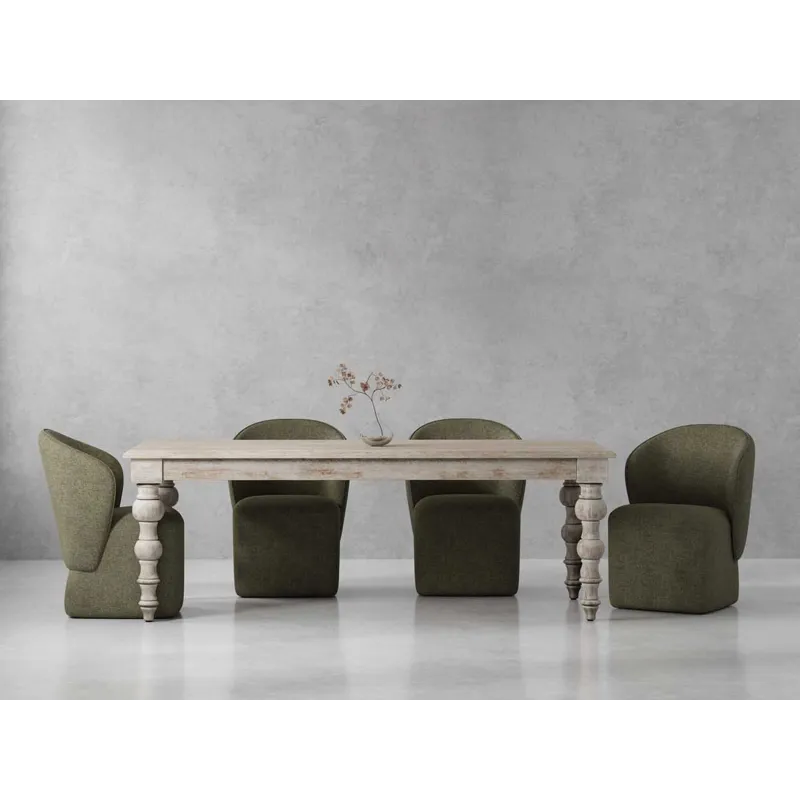 Crossings Eden Dining 84 Inch Rectangular Dining Table With 4 Upholstered Chairs