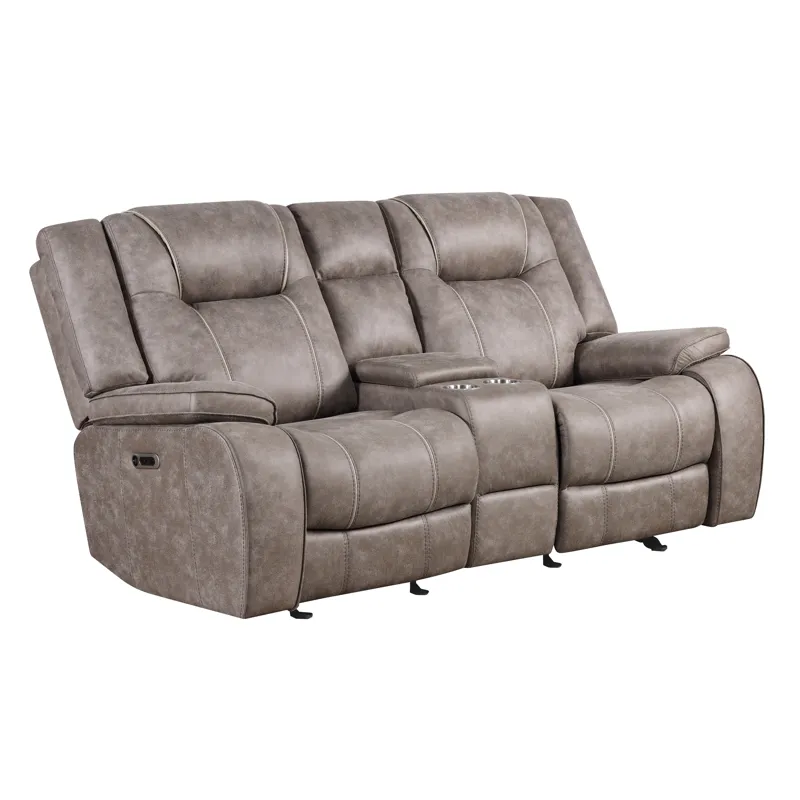 Blake Desert Taupe Manual Reclining Sofa and Loveseat