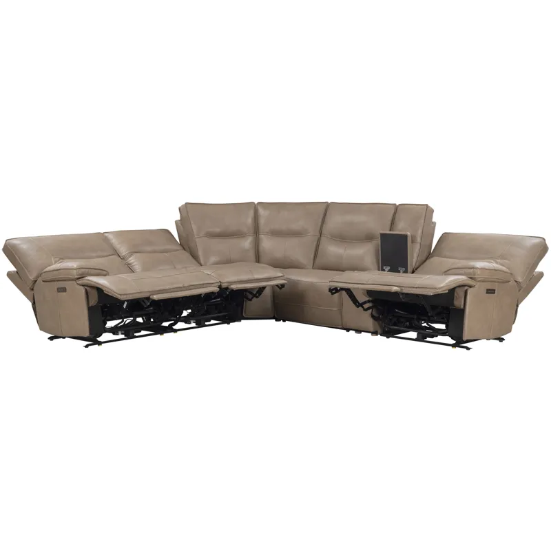 Gladiator Genova Mocha 6 Piece Modular Zero Gravity Power Reclining Sectional with Power Adjustable Headrests