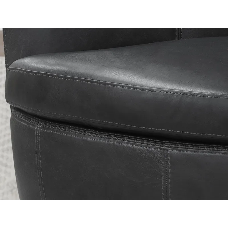 Barolo Vintage Slate 100% Italian Leather Swivel Club Chair Two Pack