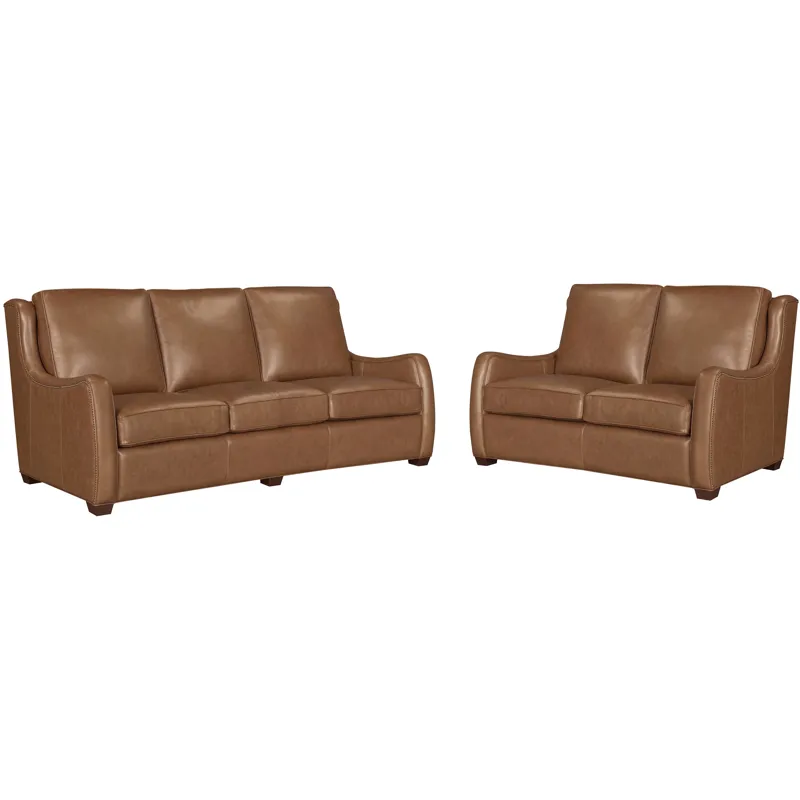 Channing Renaissance Cinnamon Stationary Sofa and Loveseat