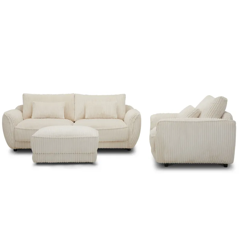 Utopia Mega Ivory Chair and A Half with Lumbar Pillow Two Pack