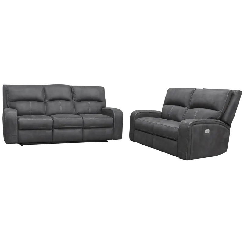 Polaris Slate Power Reclining Sofa and Loveseat