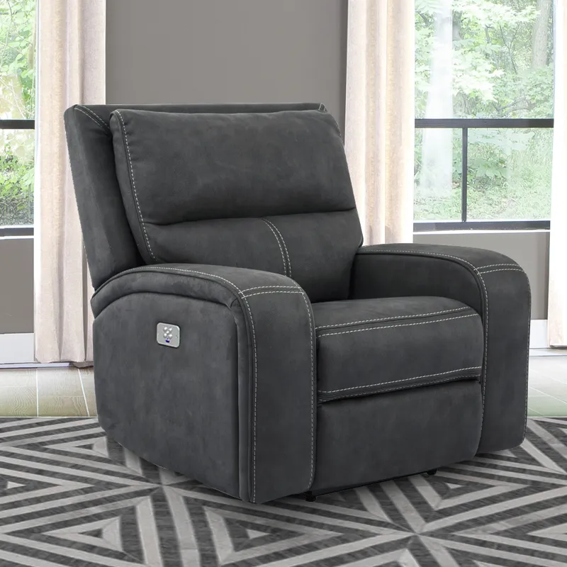 Polaris Slate Power Reclining Sofa and Two Recliners