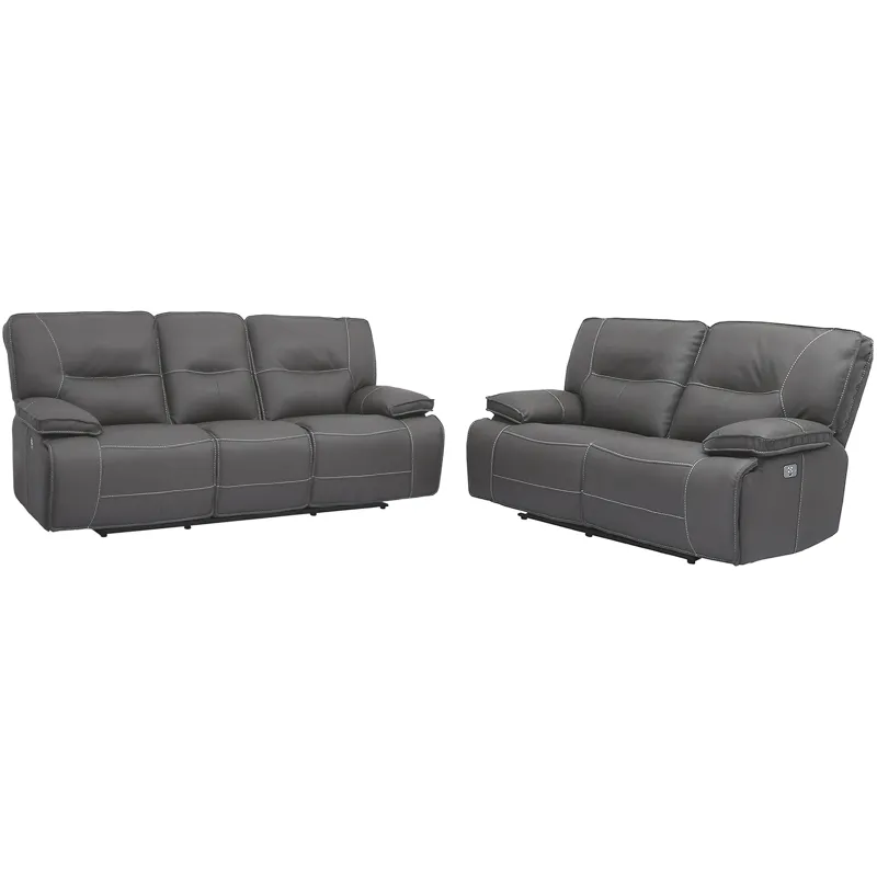 Spartacus Haze Power Reclining Sofa and Loveseat