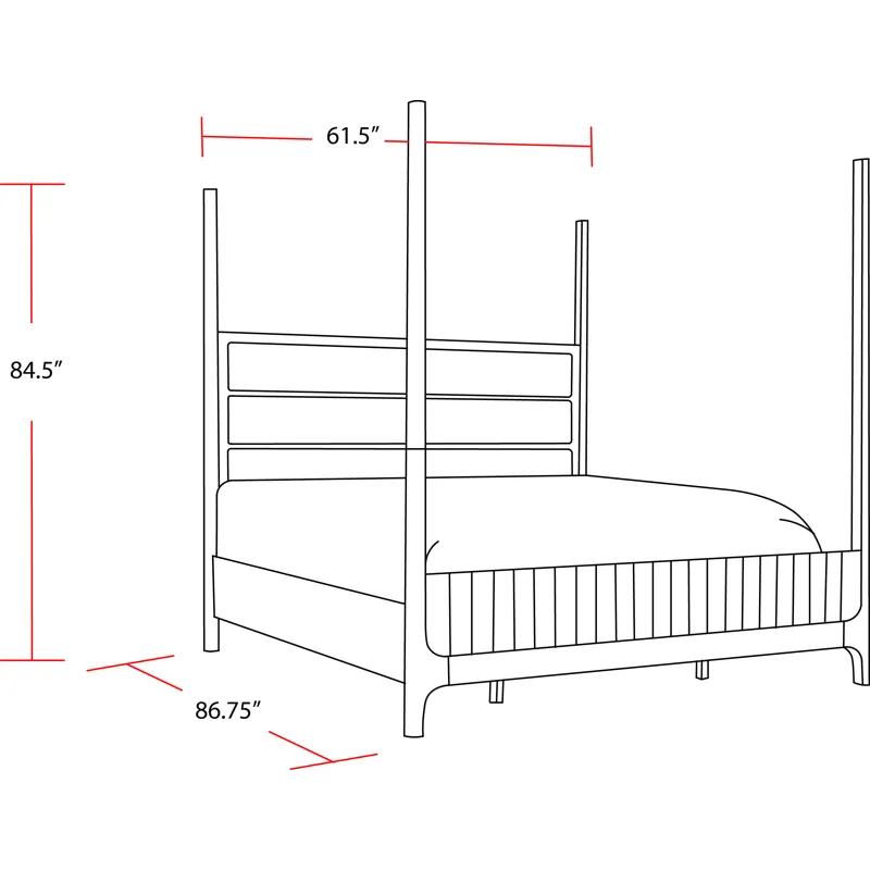 Escape Bedroom Queen Poster Bed 2 Nightstands and Dresser with Mirror