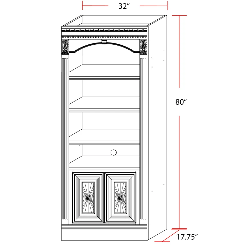 Huntington 32 Inch Open Top Bookcase