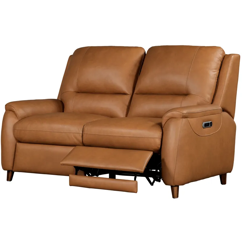 Austin Caramel Cream Power Reclining Sofa and Loveseat