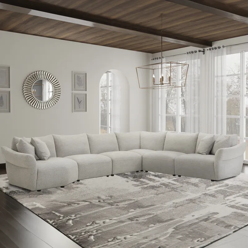 Playful Canes Cobblestone 6 Piece Modular Sectional