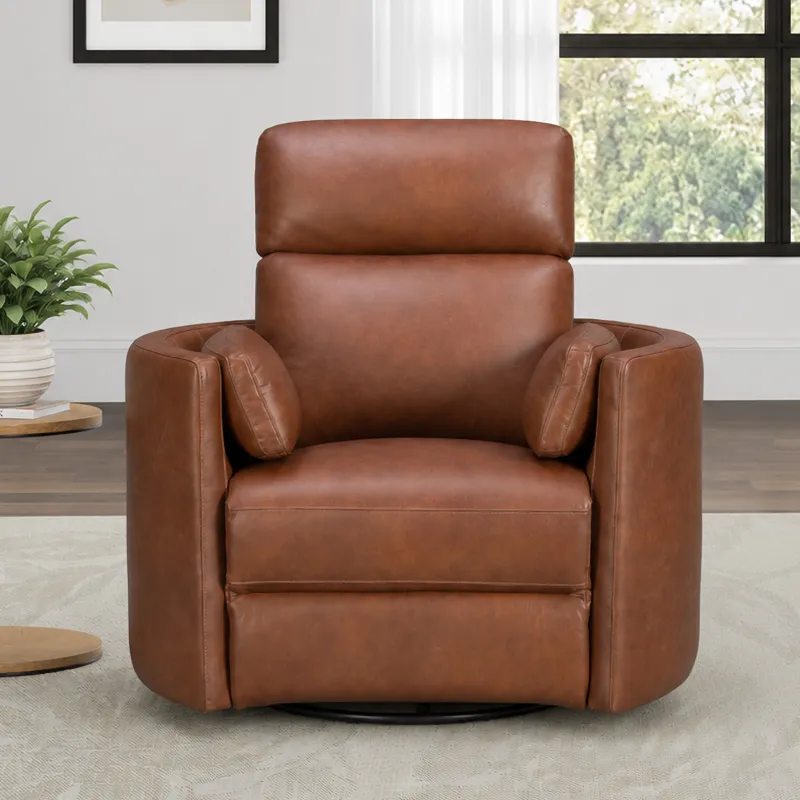 Radius Vintage Whiskey Swivel Power Glider Recliner Two Pack