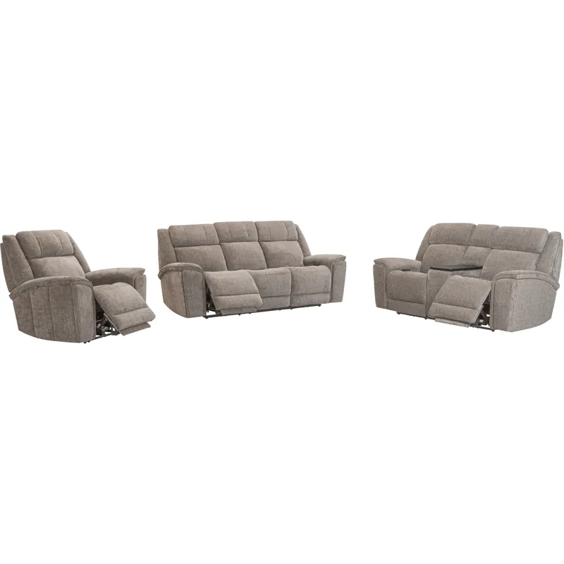 Colton Branson Tweed Power Zero Gravity Sofa Loveseat and Recliner with Immersive Audio