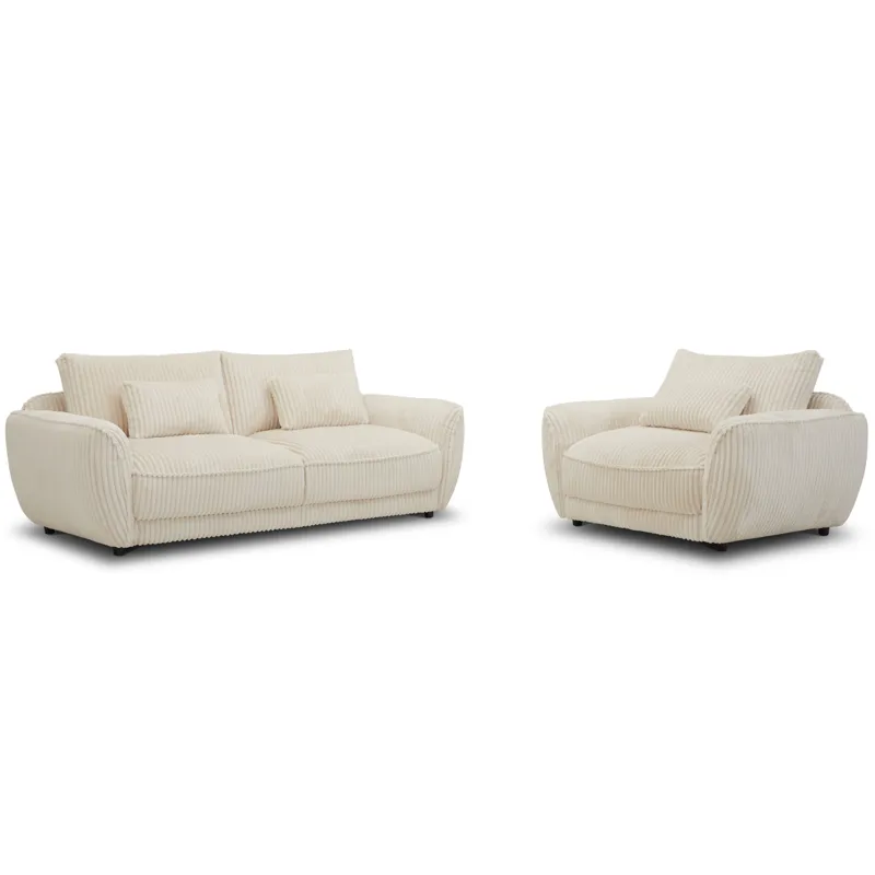 Utopia Mega Ivory Chair and A Half with Lumbar Pillow Two Pack