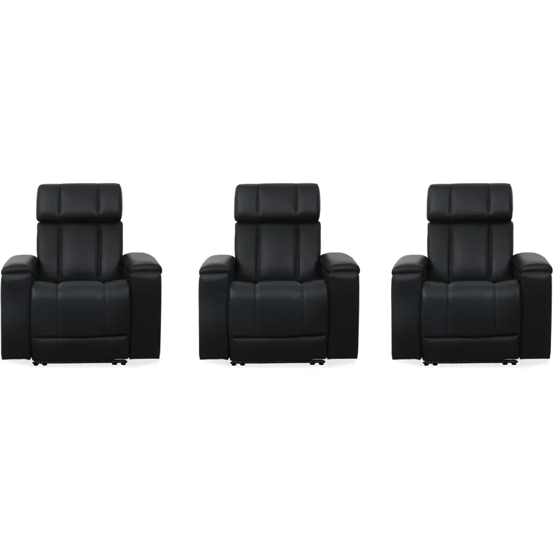 Phoenix Autumn Black Zero Gravity Power 3 Seat Home Theater Seating with Immersive Audio P3