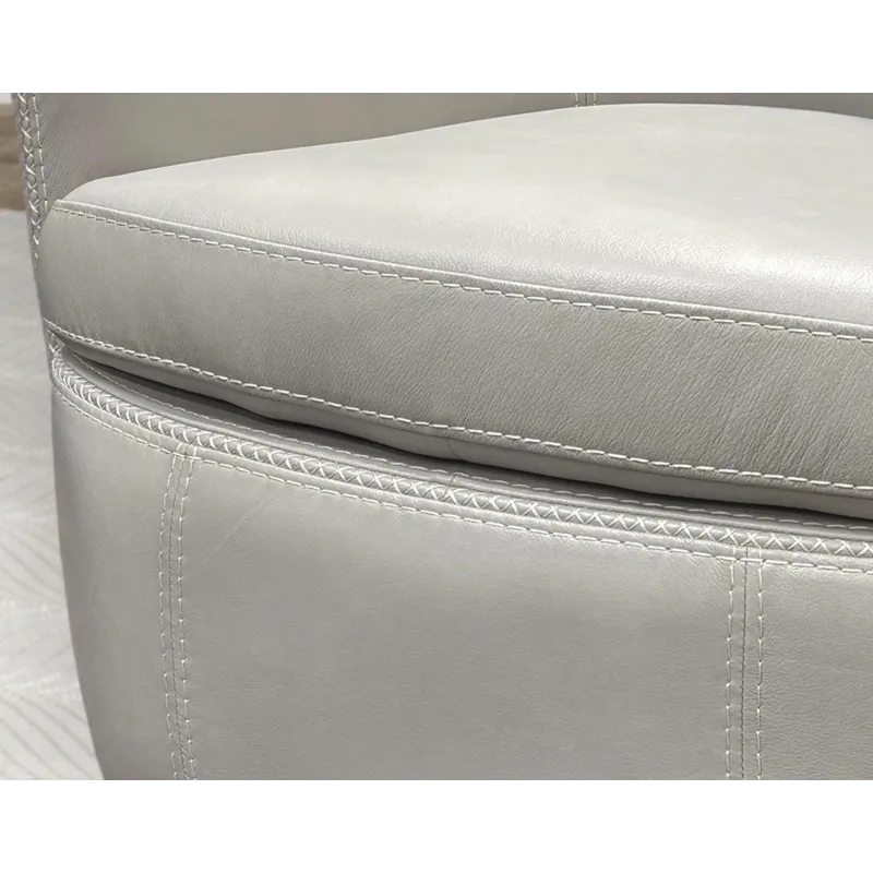 Barolo Steamboat Ice 100% Italian Leather Swivel Club Chair Two Pack