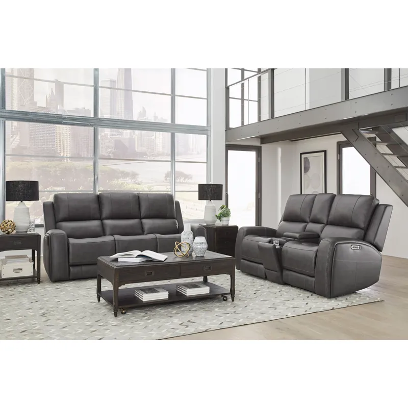 Belmont Autumn Fog Zero Gravity Power Reclining Sofa and Loveseat