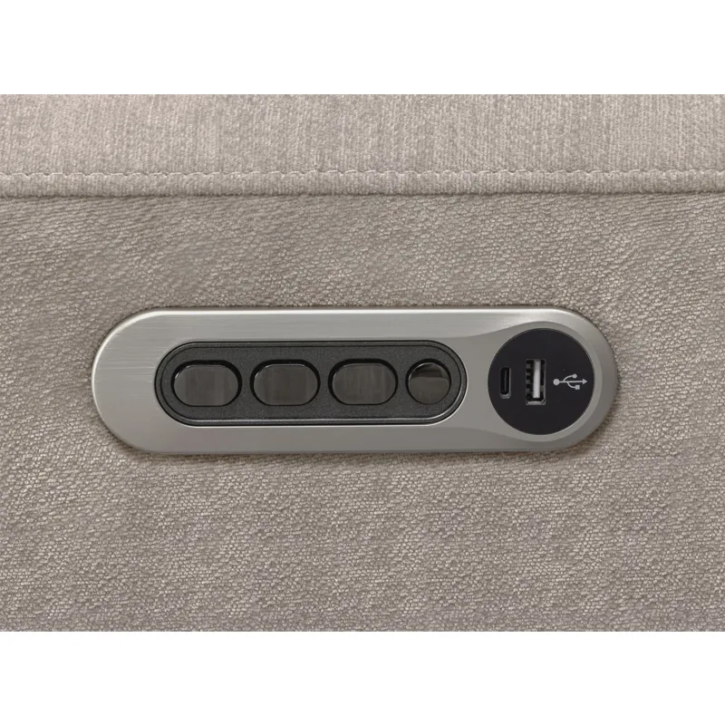 Traxton Jasper Taupe Power Zero Gravity Tilt Console Loveseat P3