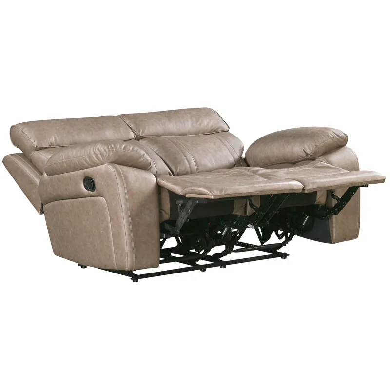Theon Stokes Toffee Reclining Loveseat