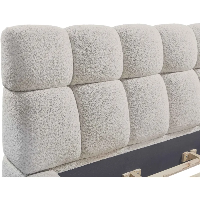 Escape Bedroom King Upholstered Bed with Dresser and Mirror