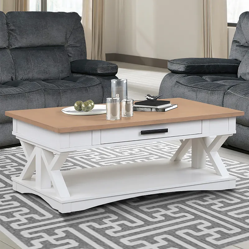 Americana Modern Cotton Cocktail Table with 2 End Tables