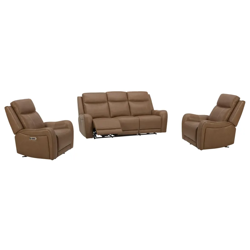 Haywood Butternut Power Reclining Sofa and Two Recliners