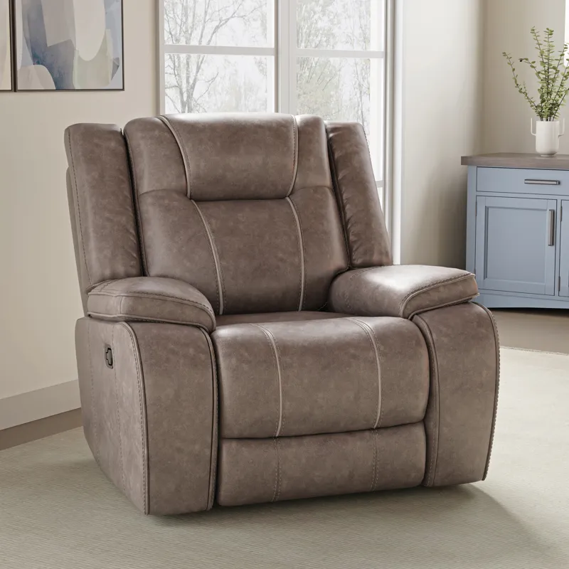 Blake Desert Taupe Manual Reclining Sofa Loveseat and Recliner