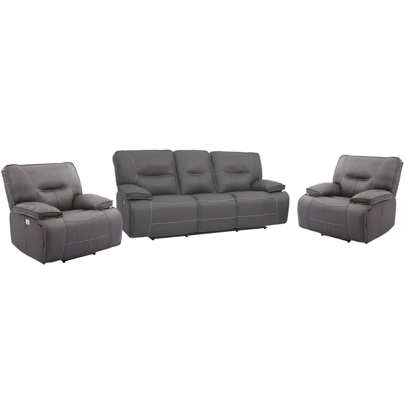 Spartacus Haze Power Reclining Sofa and Two Recliners