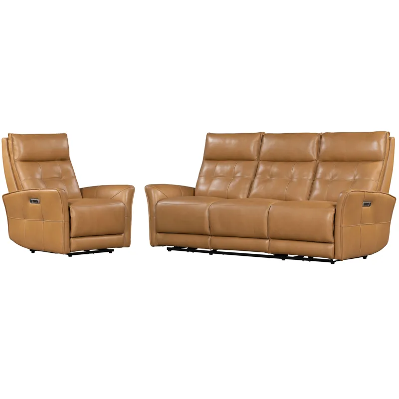 Gershwin Lucca Butterscotch Power Reclining Sofa and Recliner