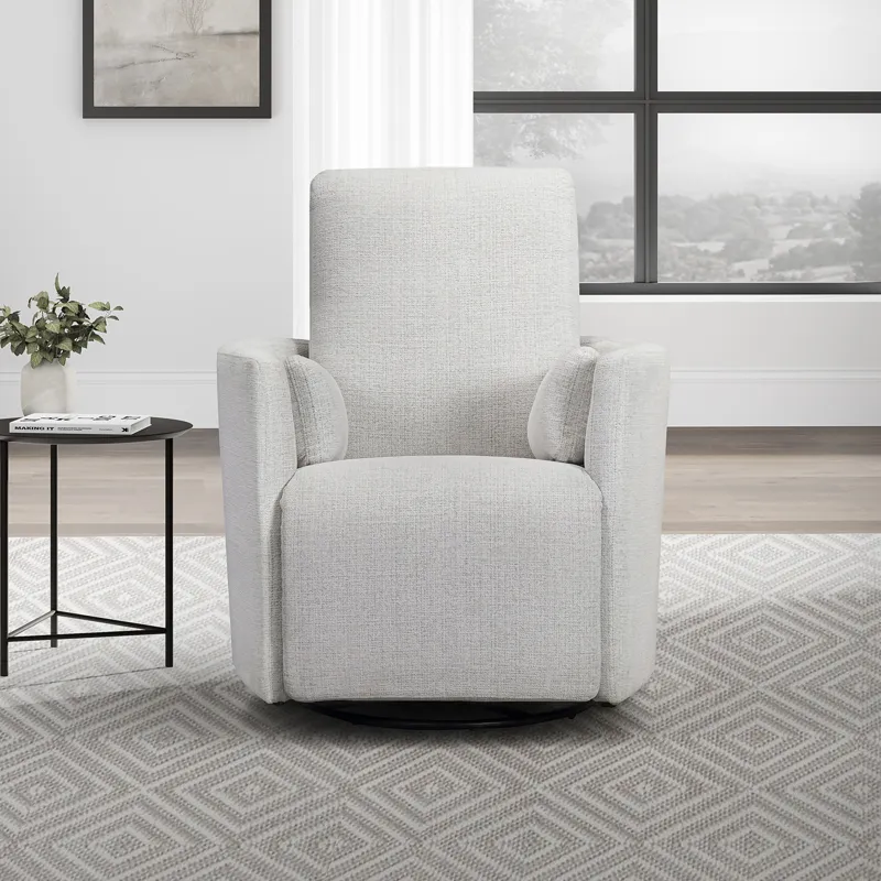 Turner Acadia White Manual Swivel Glider Recliner