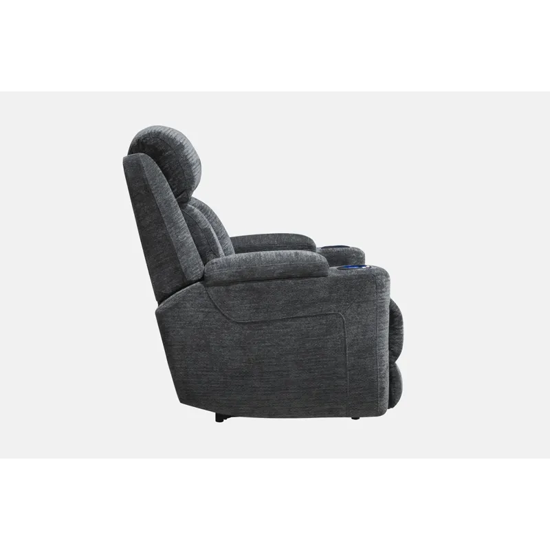 Dalton Lucky Charcoal Power Reclining Sofa Loveseat and Recliner