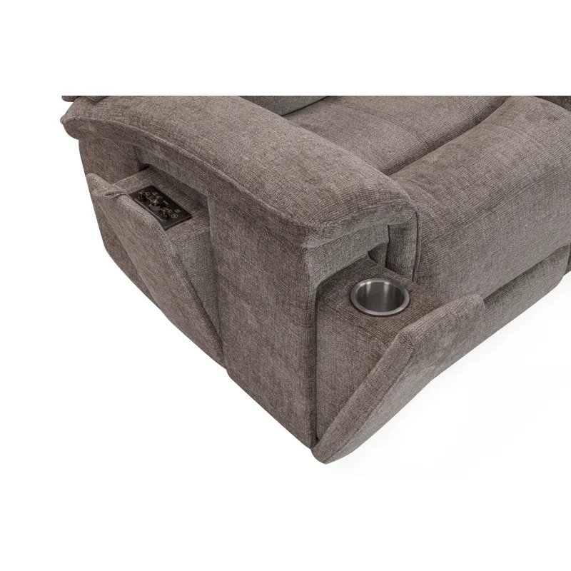 Colton Branson Tweed Power Zero Gravity Sofa and 2 Recliners with Immersive Audio