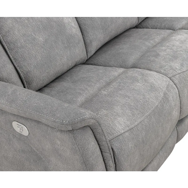 Linus Hudson Grey Power Reclining Sofa and Two Recliners