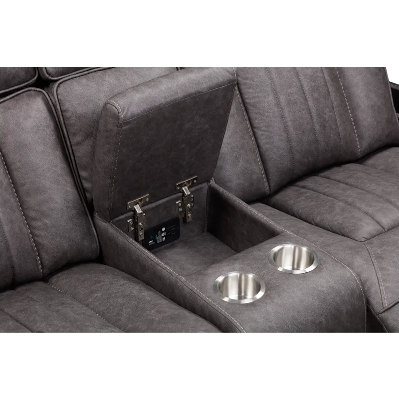 Equinox Mercury Power Reclining Console Loveseat