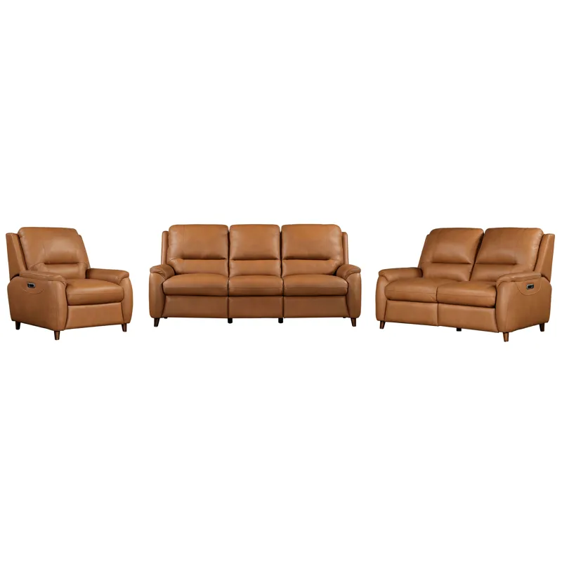 Austin Caramel Cream Power Reclining Sofa, Loveseat and Recliner