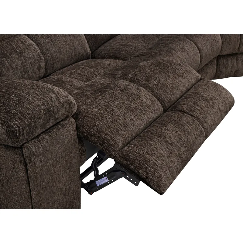 Bronco Plush Umber Manual Right Arm Facing Recliner