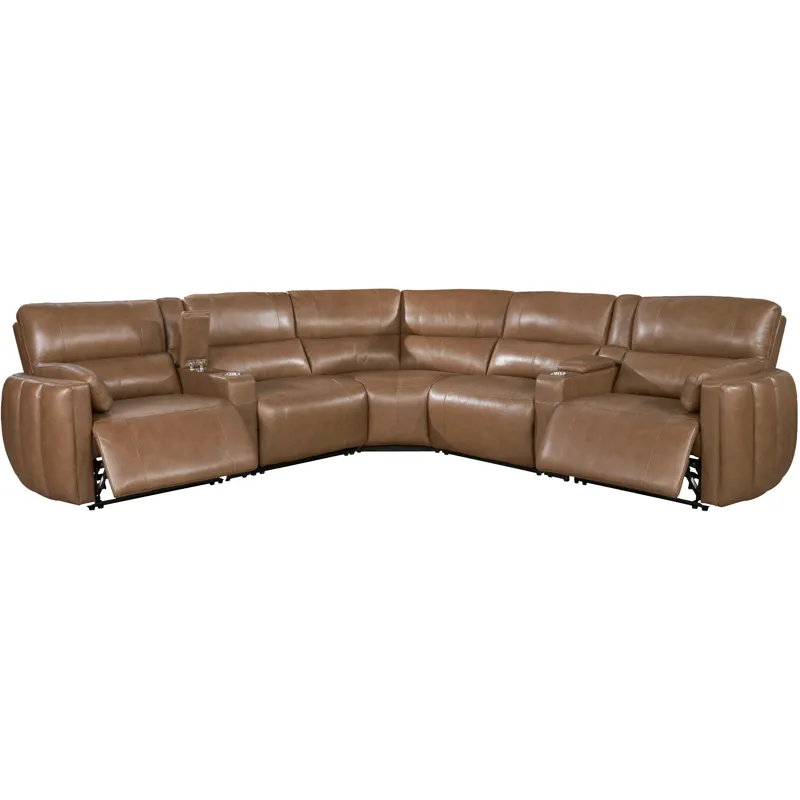 Modesto Sable 7 Piece Modular Power Reclining Sectional with Power Adjustable Headrests