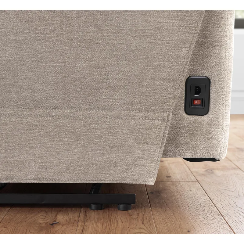 Traxton Jasper Taupe Power Zero Gravity Tilt Console Loveseat P3