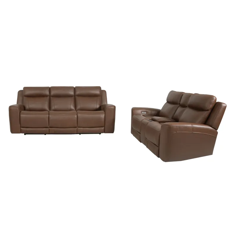 Calgary Autumn Umber Power Reclining Sofa and Loveseat