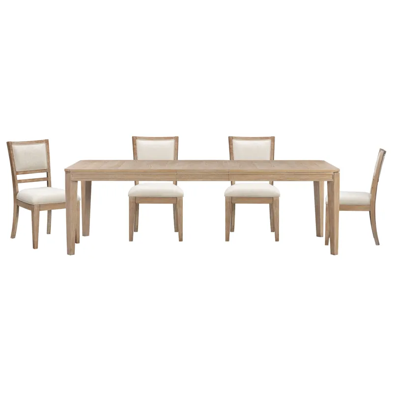 Breckenridge Dining 78 Inch Rectangular Table with 4 Upholstered Chairs