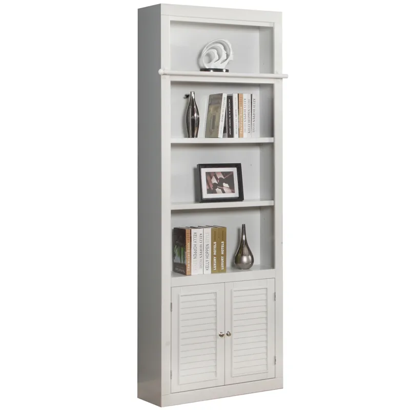 Boca 6 Piece Library Wall with Corner Bookcases