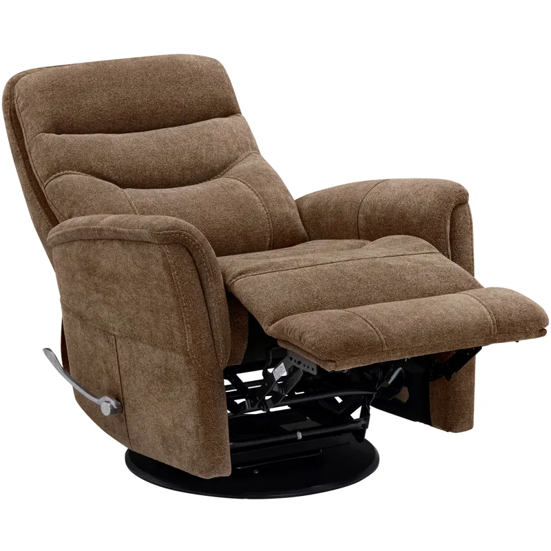 Gemini Snazzy Shiitake Manual Swivel Glider Recliner Two Pack