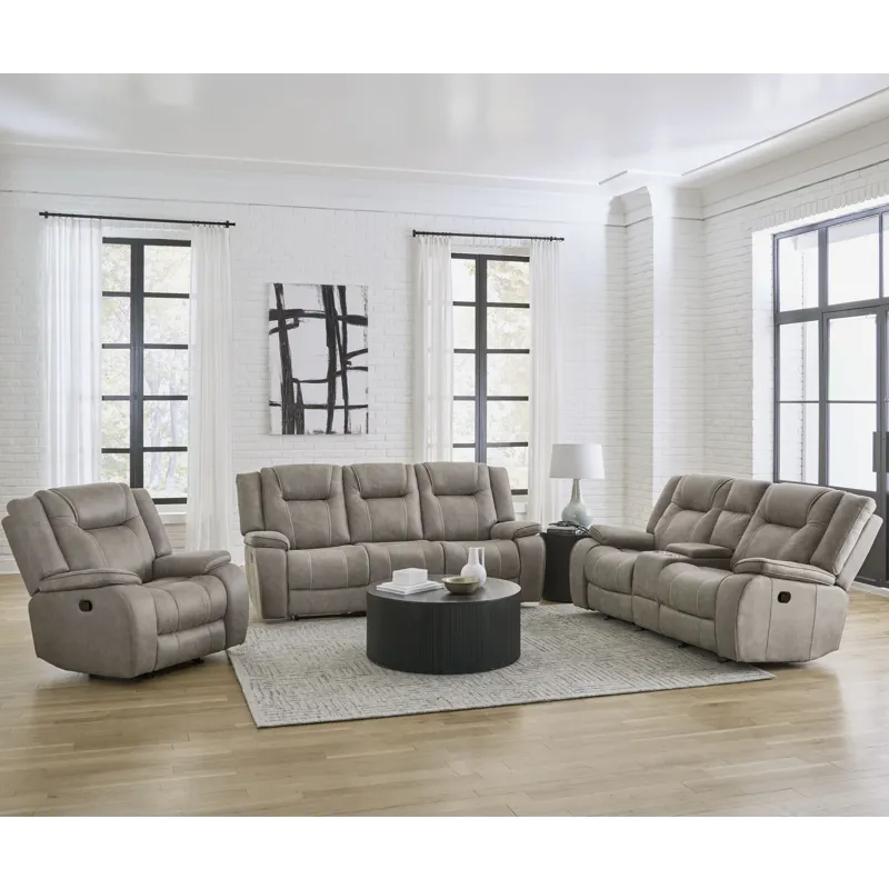 Blake Desert Taupe Manual Reclining Sofa Loveseat and Recliner